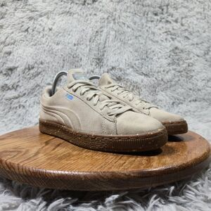 Puma Classic Suede Kids Size 6.5C Tan Spackled Gum Soles Lace Up LowTop Shoes